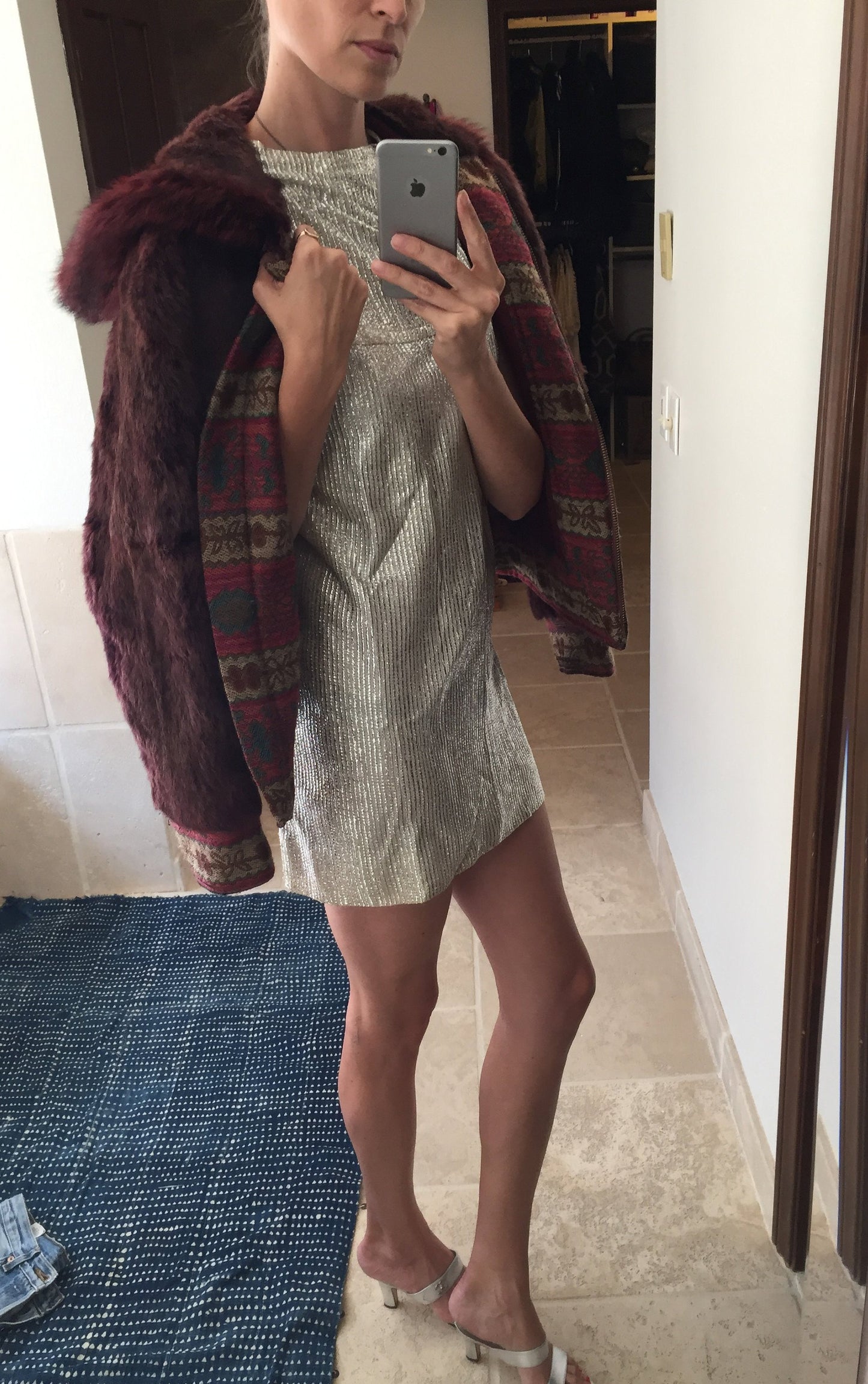 Vintage Vintage Rabbit Fur Embroidered Burgundy Hooded Jacket Fur Coat Hoodie Hippie Bohemian BomberTrench Evening Dress Coat S M L - Wow!!