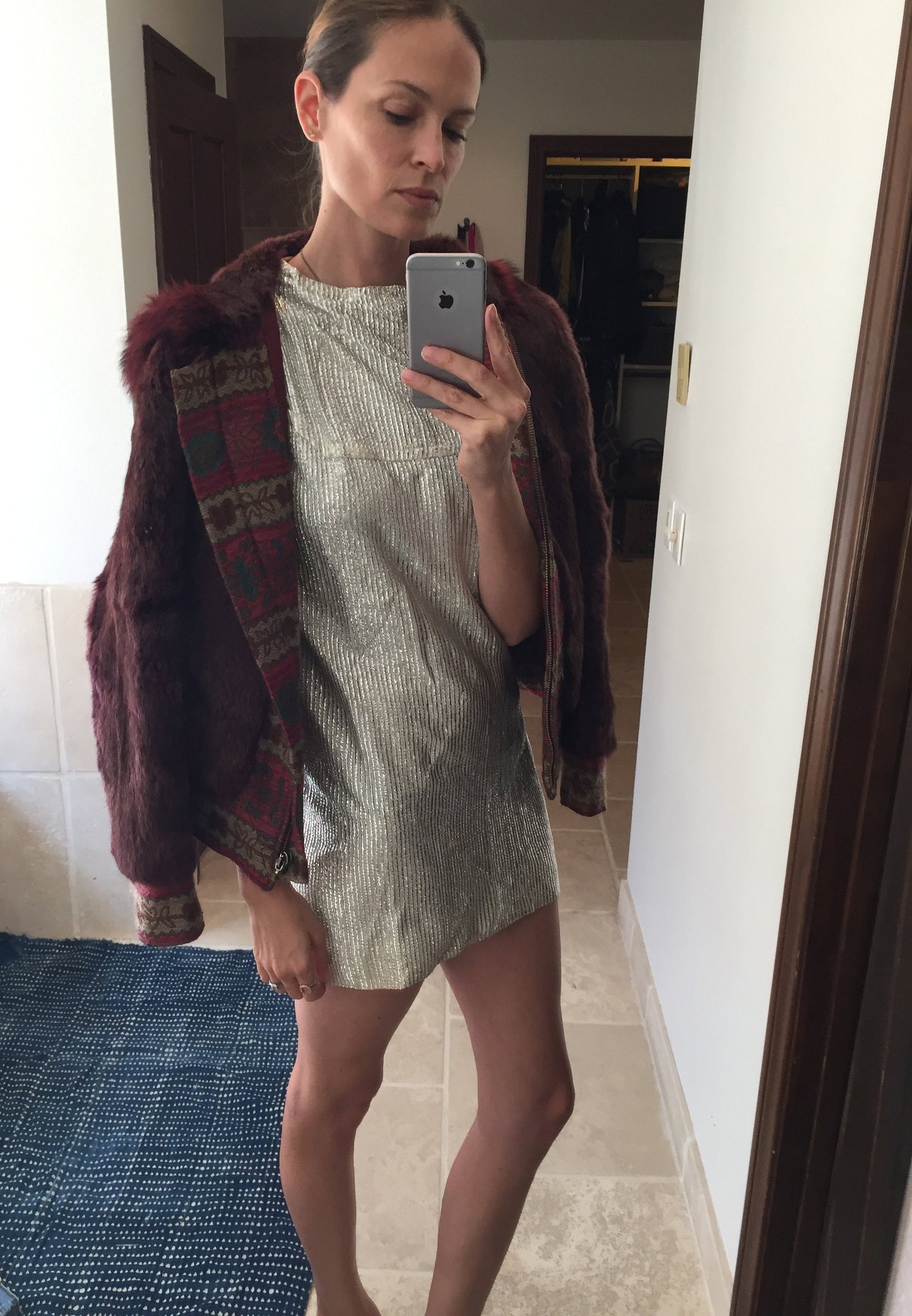 Vintage Vintage Rabbit Fur Embroidered Burgundy Hooded Jacket Fur Coat Hoodie Hippie Bohemian BomberTrench Evening Dress Coat S M L - Wow!!