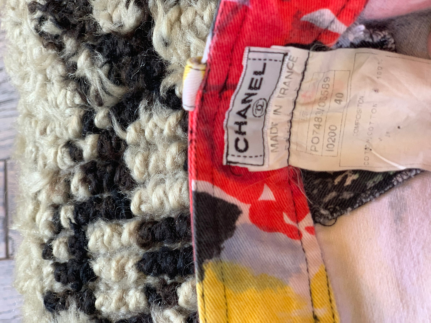 SUPER RARE Vintage 1997 97p CHANEL Cc logo graffiti Monogram Floral Pants Jeans Dress Trousers Waist Size 4