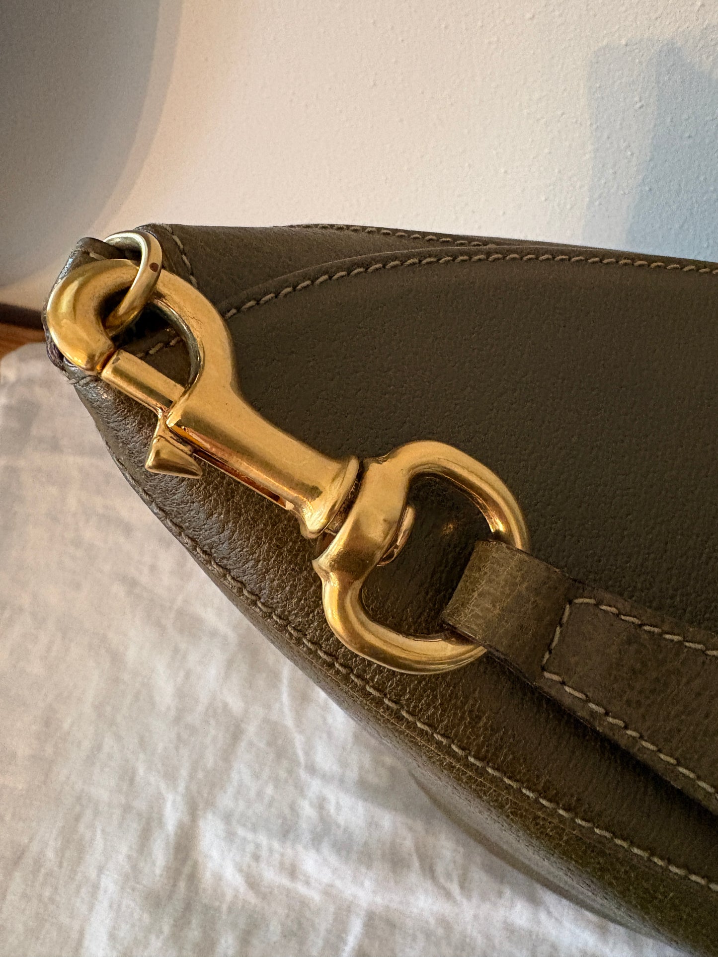 GUCCI 1990’s Archival Green Leather Bucket Crossbody Bag