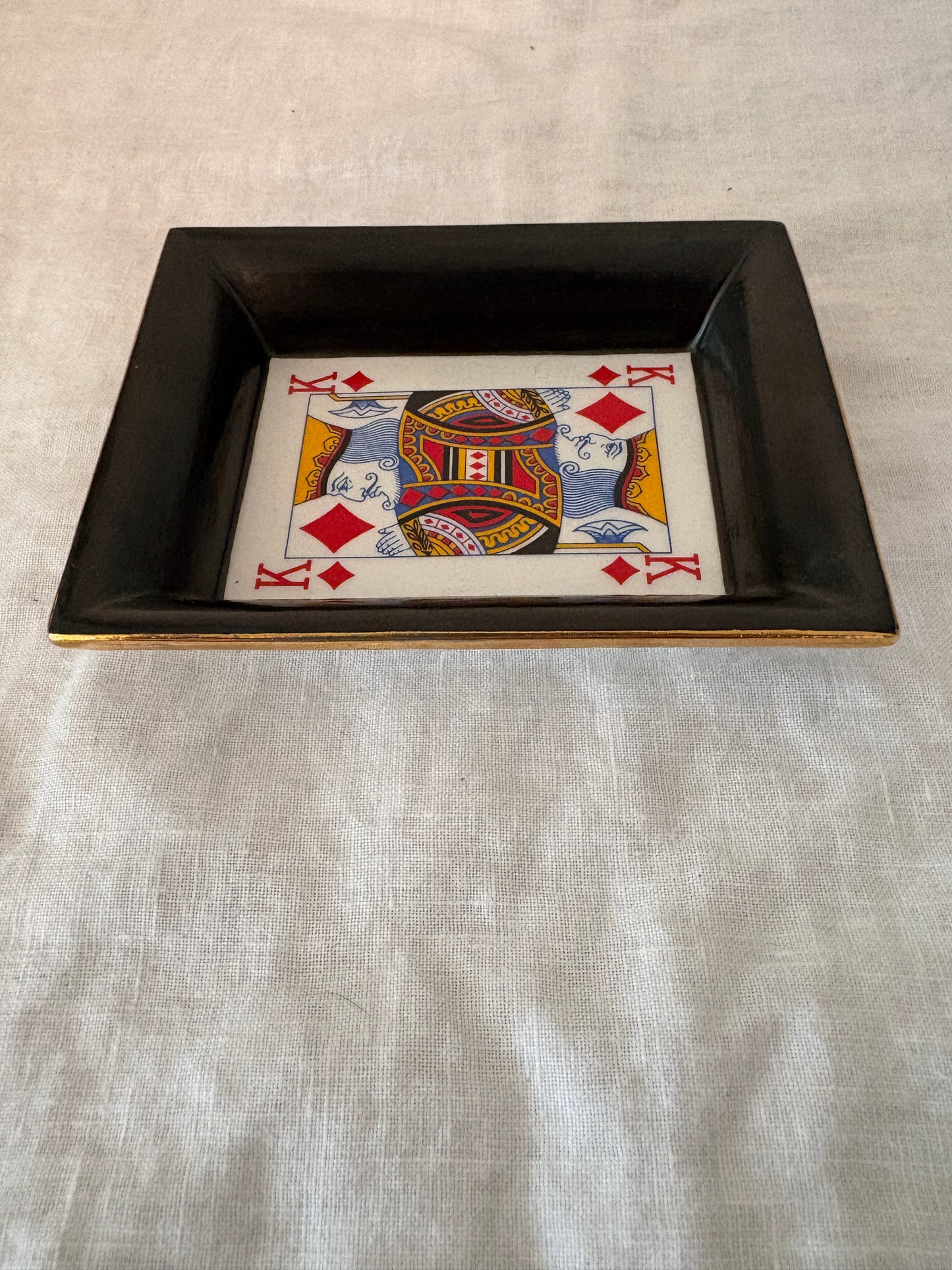 GUCCI 1980’s King of Diamonds Ceramic Trinket Dish