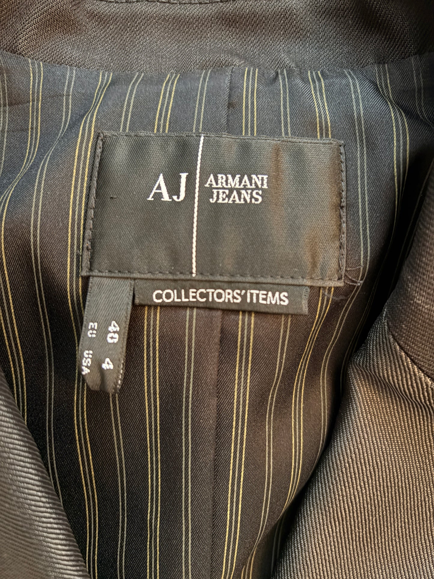 Armani Jeans 1990's Vintage Military Black Blazer