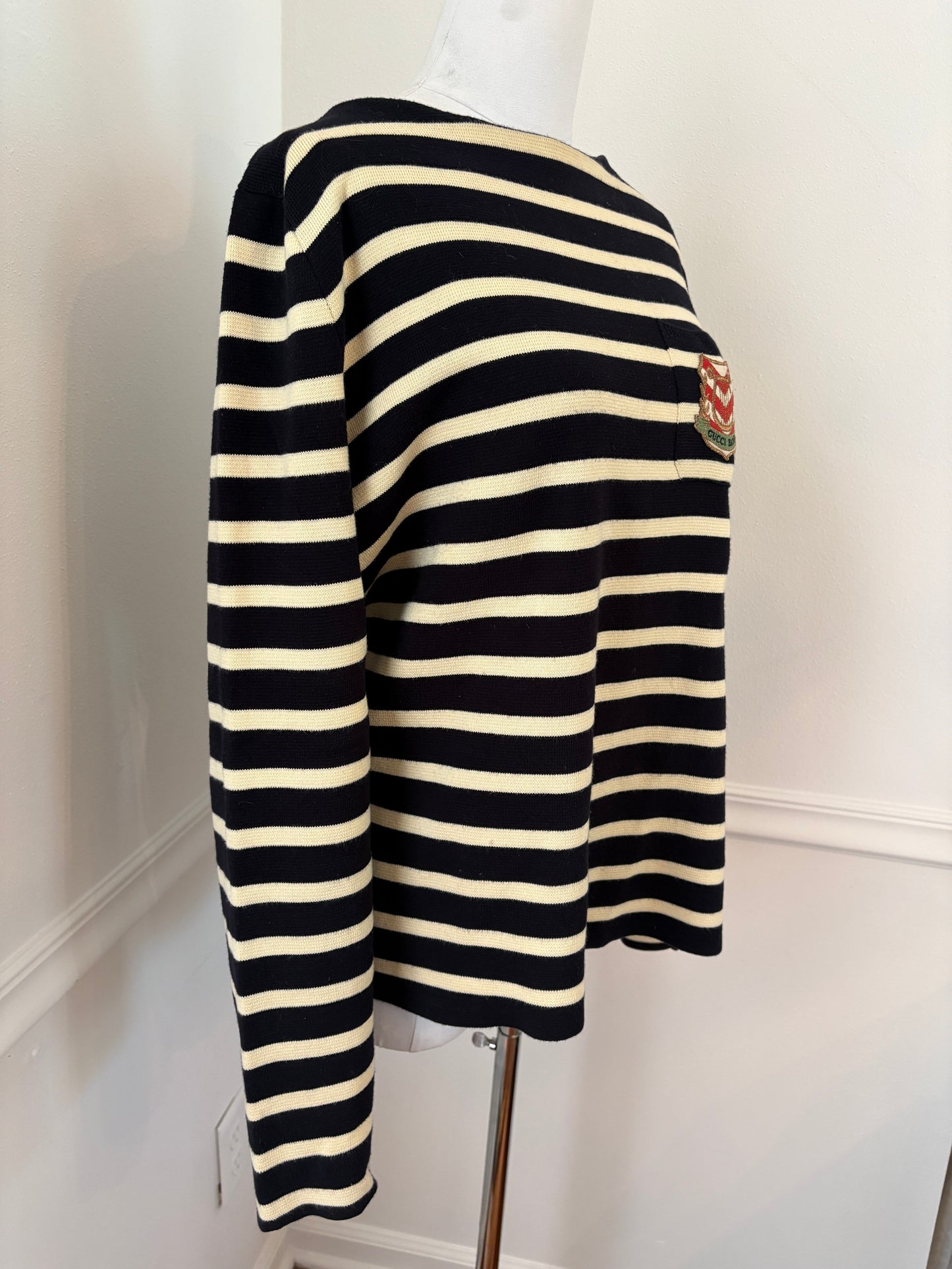 GUCCI Men’s Striped Cotton Band Knit Shirt