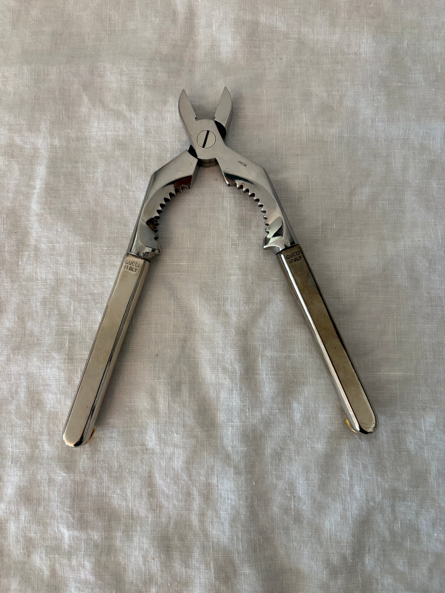 GUCCI 1980’s Vintage Two Tone Silver and Gold Horse Bit Nut Cracker