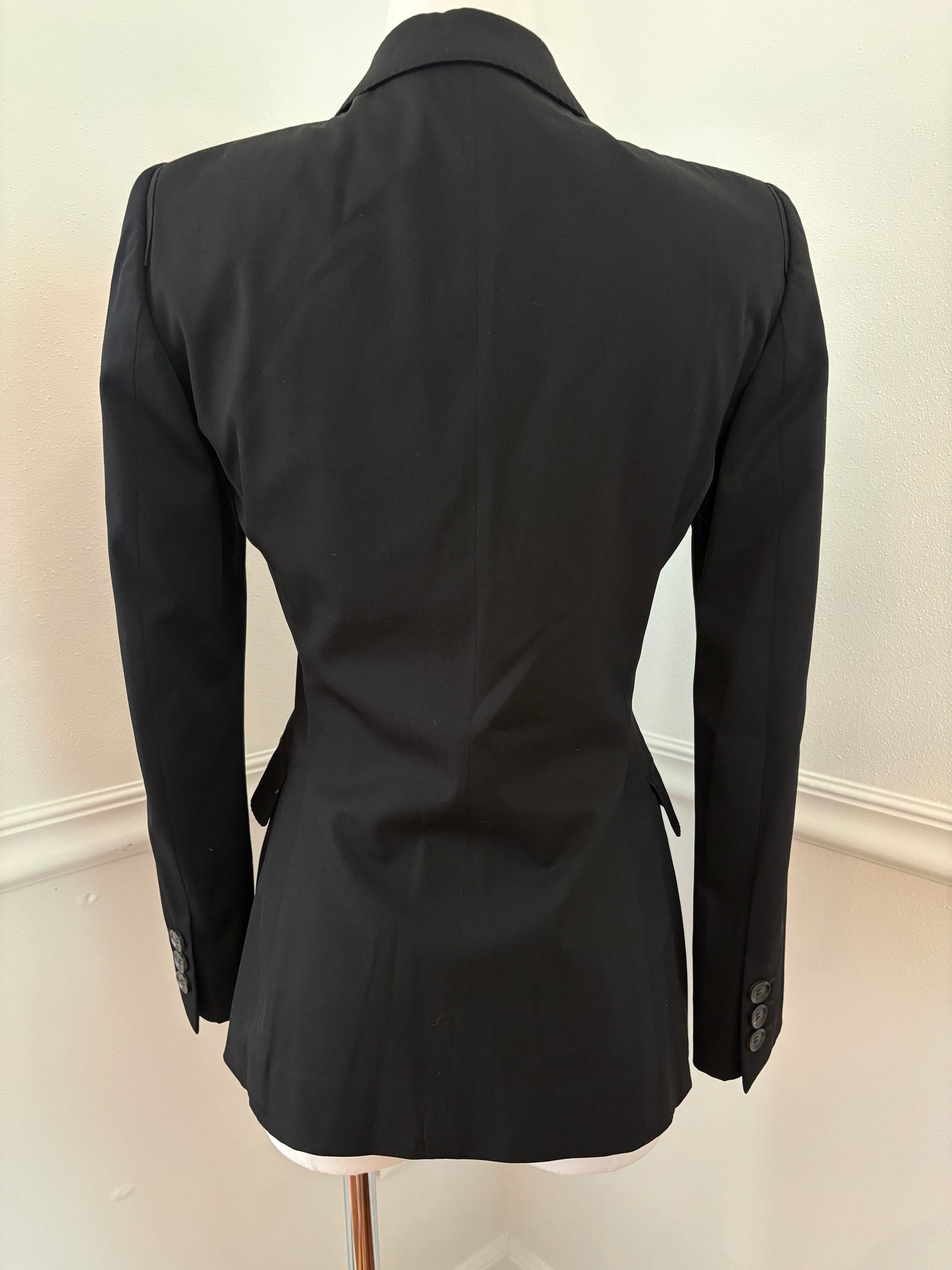 GUCCI Vintage 2007 Black Wool Equestrian Blazer Sz 40