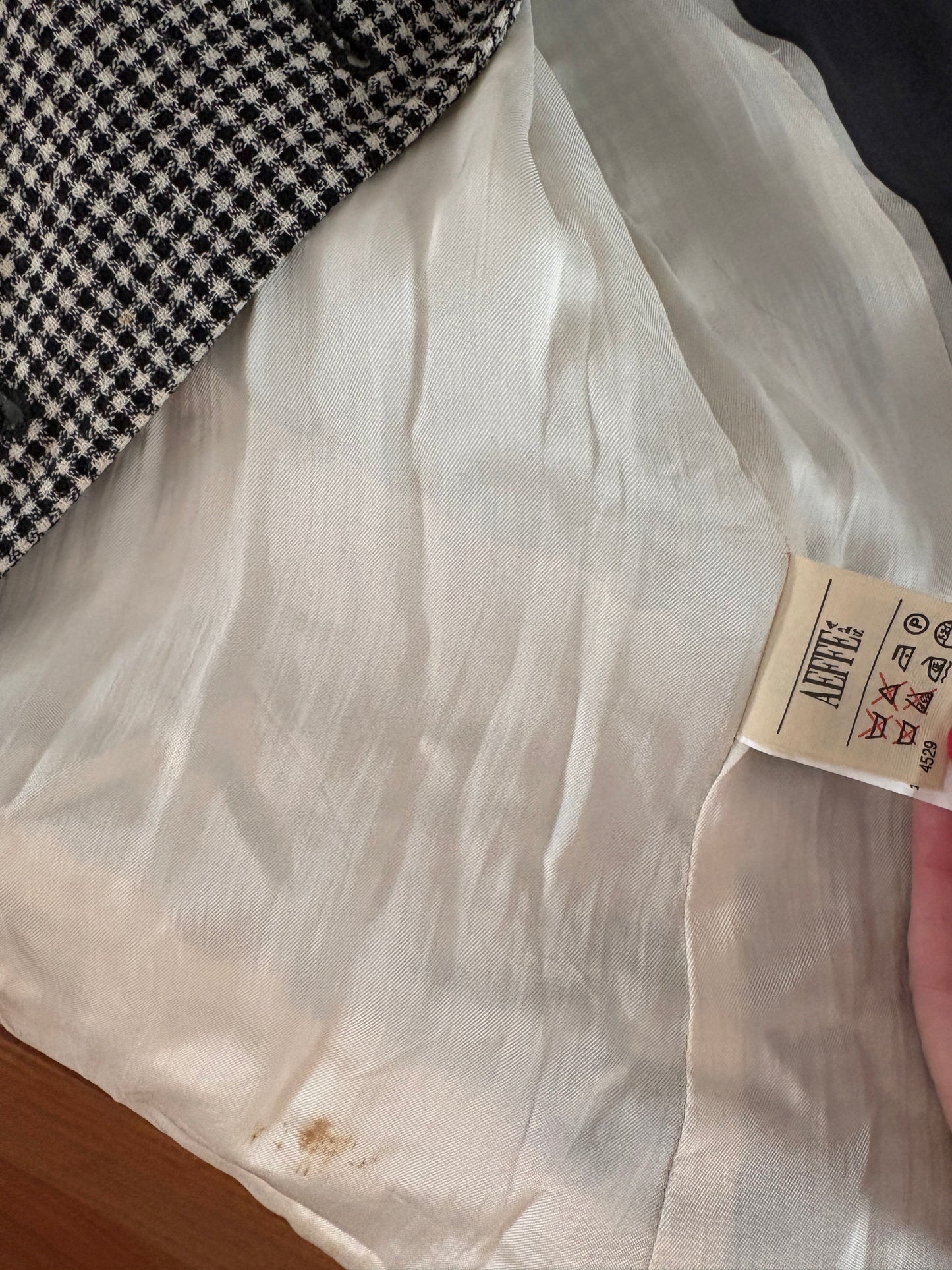 MOSCHINO Archival Vintage 1991 Houndstooth Blazer with Heart Buttons