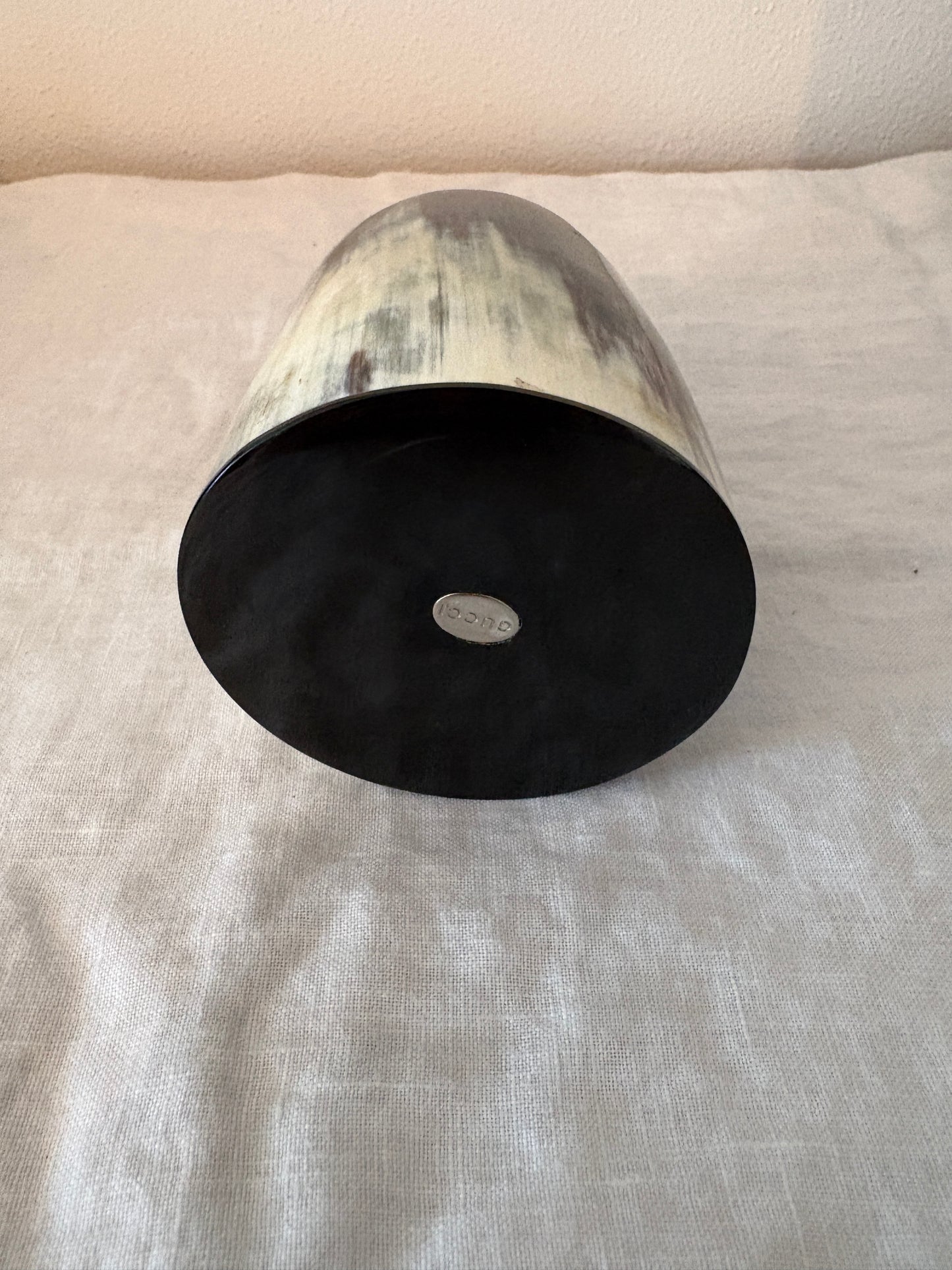 GUCCI 1990’s Buffalo Horn Minimalist Vase in Original Box