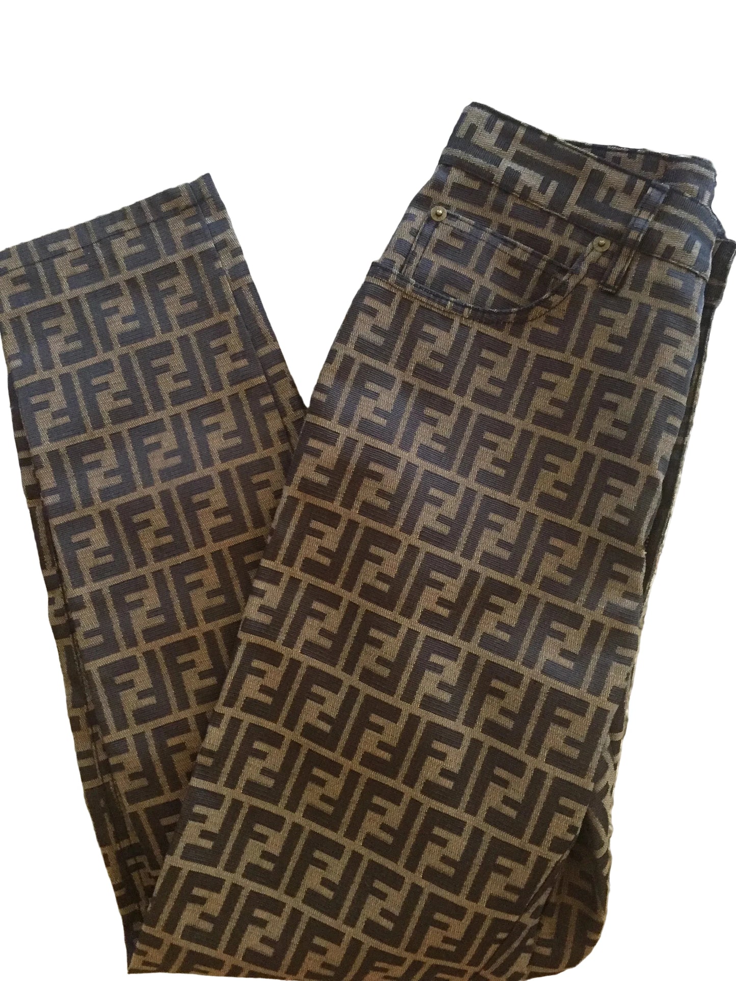 FENDI Vintage 1990's FF Monogram Zucca Pants