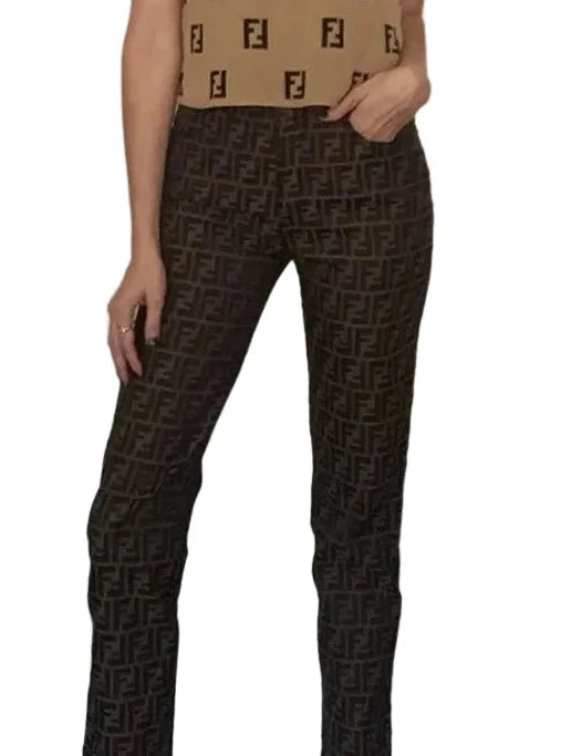 FENDI Vintage 1990's FF Monogram Zucca Pants