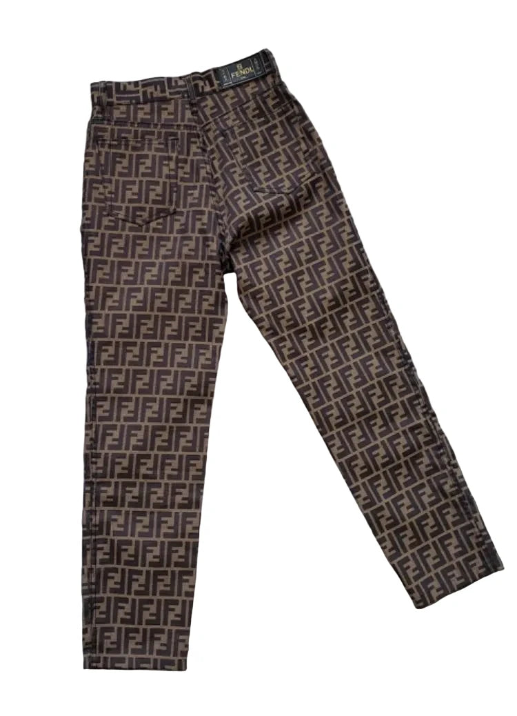 FENDI Vintage 1990's FF Monogram Zucca Pants